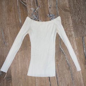 White Sandro Off-The Shoulder top — Keep On Dancing